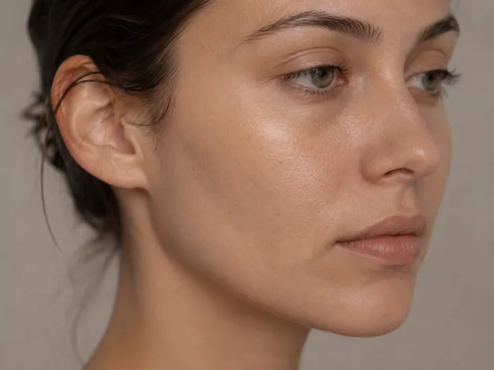 Close-up of dull, dehydrated-looking skin