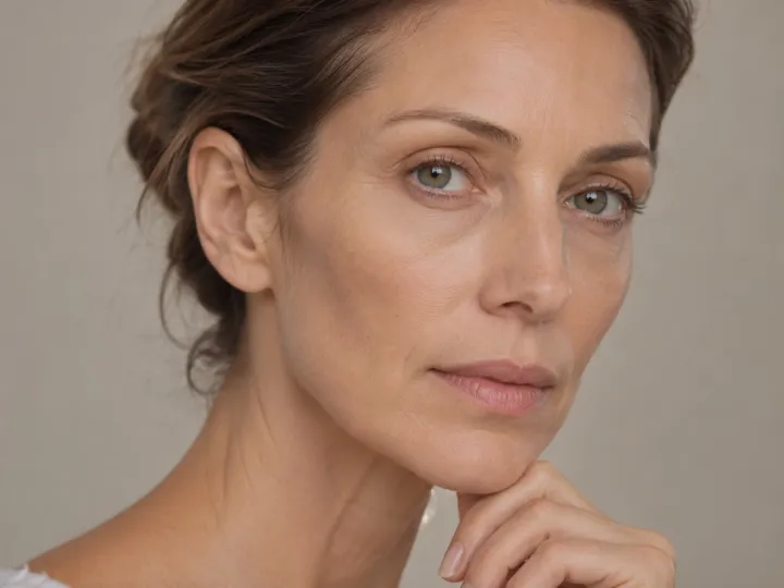Close-up of a face showing age-related volume loss