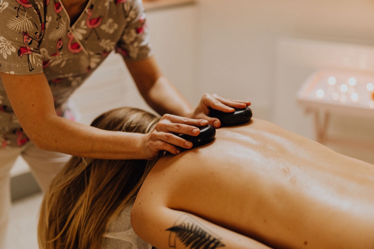 Hot stone massage treatment